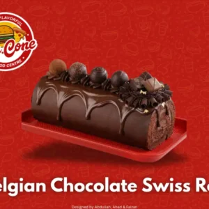 Belgian Chocolate Swiss Roll slice or full at Mr Cone