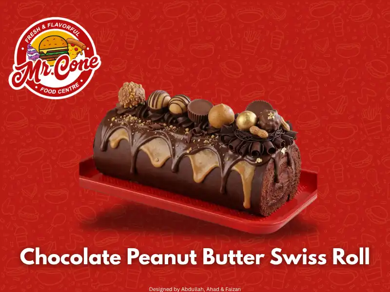 Chocolate Peanut Butter Swiss Roll slice or full at Mr Cone