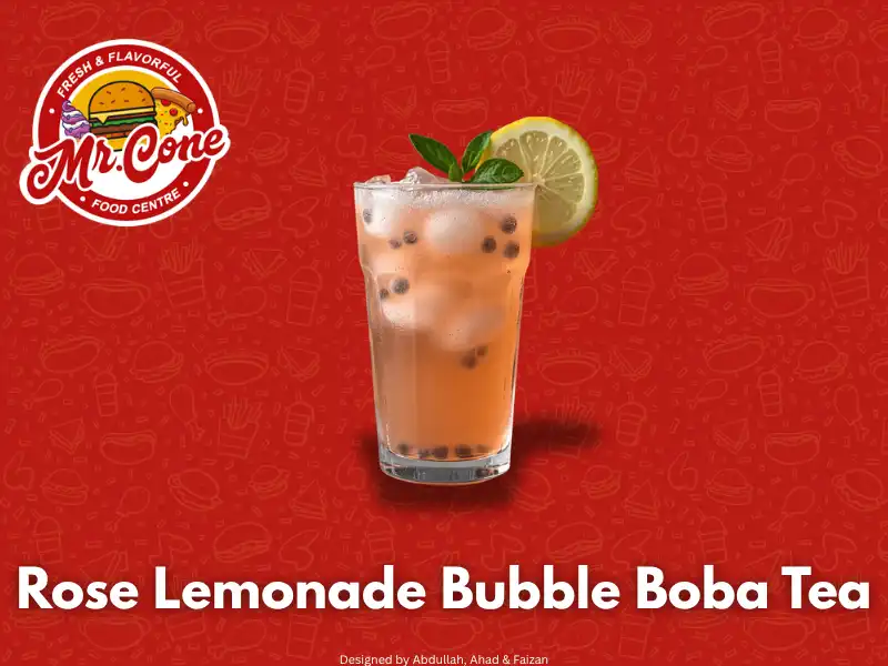 Rose Lemonade Bubble Boba Tea at Mr Cone