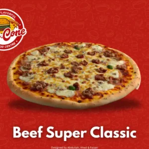 Beef Super Classic special pizza pan, regular, large and extra-large sizes at Mr Cone