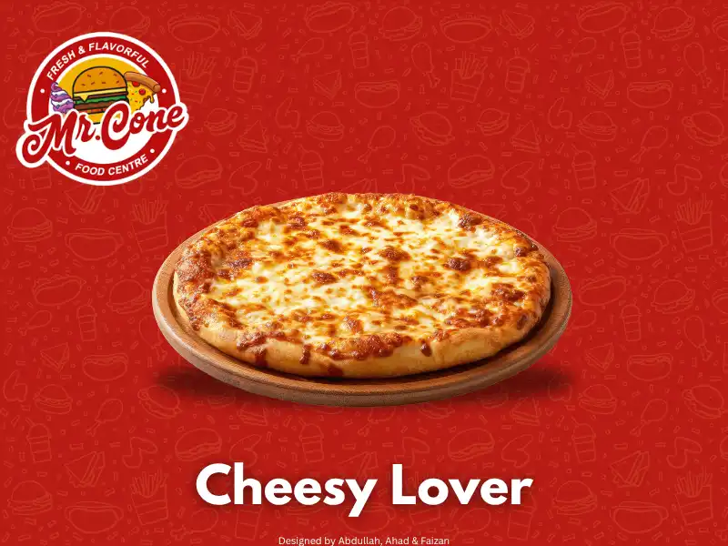 Cheesy Lover special pizza pan, regular, large and extra-large sizes at Mr Cone
