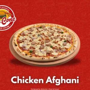 Chicken Afghani special pizza pan, regular, large and extra-large sizes at Mr Cone Chicken Afghani special pizza pan, regular, large and extra-large sizes at Mr Cone