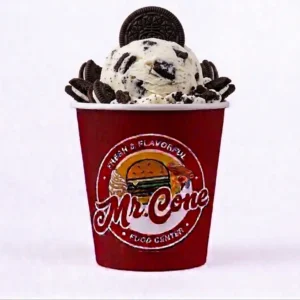 Cookies and Cream gelato ice cream single or double scoop at Mr Cone