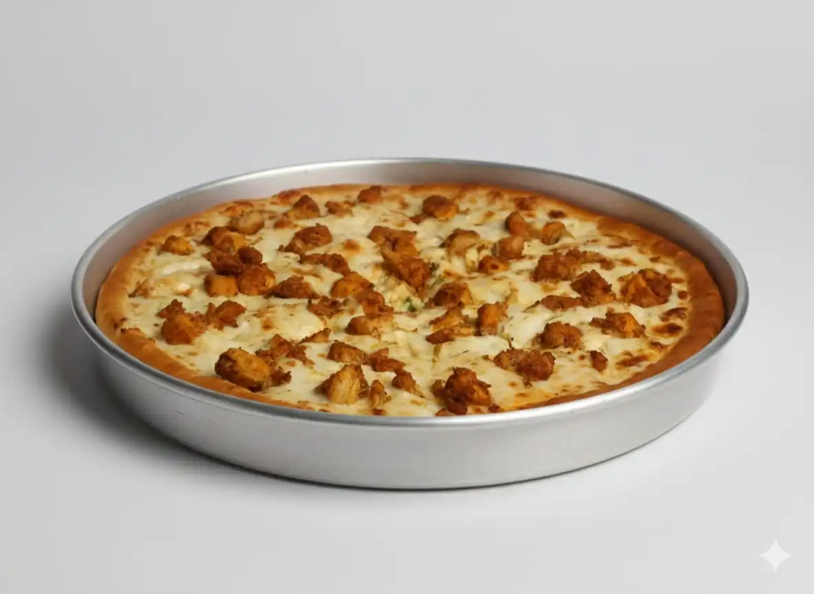 Creamy Tikka classic pizza pan, regular, large and extra-large sizes at Mr Cone