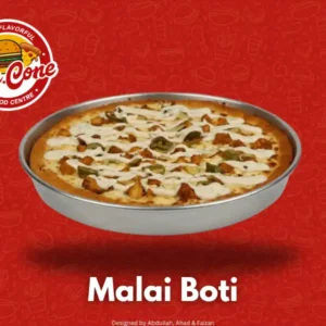 Malai Boti special pizza pan, regular, large and extra-large sizes at Mr Cone