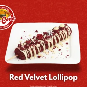 Red Velvet Lollipop dessert at Mr Cone