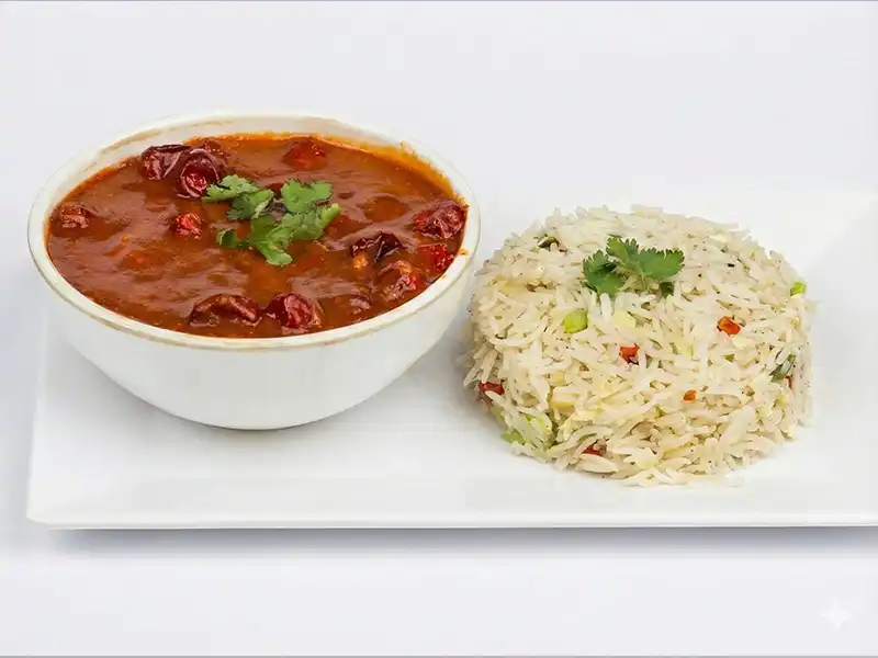 Manchurian with rice Chicken Manchurian